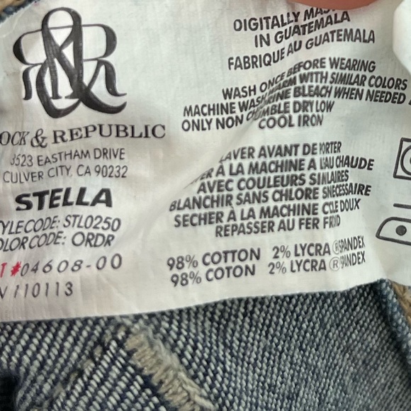 Rock & Republic Low Rise Stella Jeans Sz 26 - Picture 12 of 13